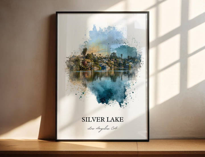Silver Lake, California – Watercolor Art Print