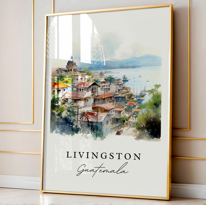 Livingston Guatemala wall art - Guatemala, Livingston poster, Izabal Department gift, Birthday present, Custom Text, Personalized Gift