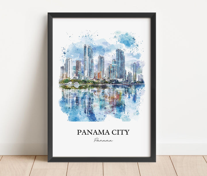 Panama City Wall Art, Panama City Print, Panama Watercolor Art, Panama City Gift, Travel Print, Travel Poster, Housewarming Gift