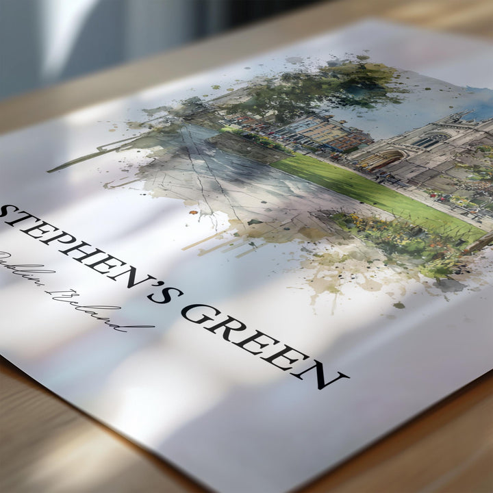 St. Stephen's Green, Ireland – Watercolor Art Print