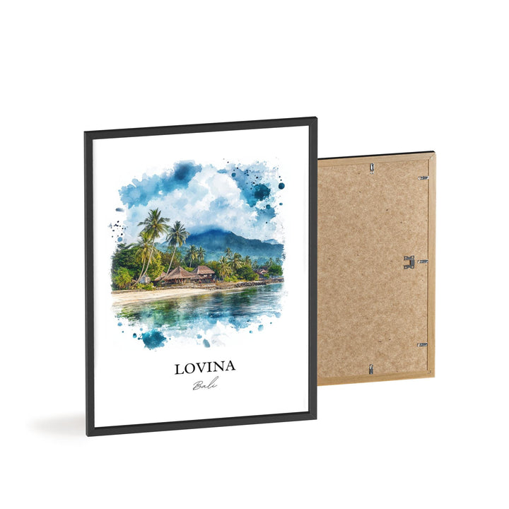 Lovina Bali Wall Art, Lovina Beach Print, Bali Watercolor Art, Lovina Bali Gift, Travel Print, Travel Poster, Housewarming Gift