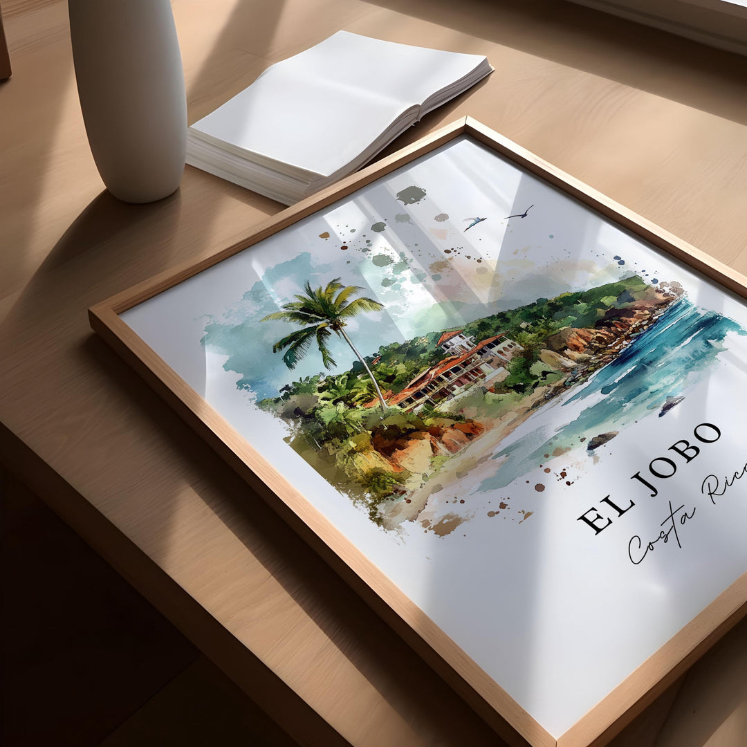 El Jobo Wall Art, El Jobo Costa Rica Print, El Jobo Watercolor Art, Nicaragua Gift,