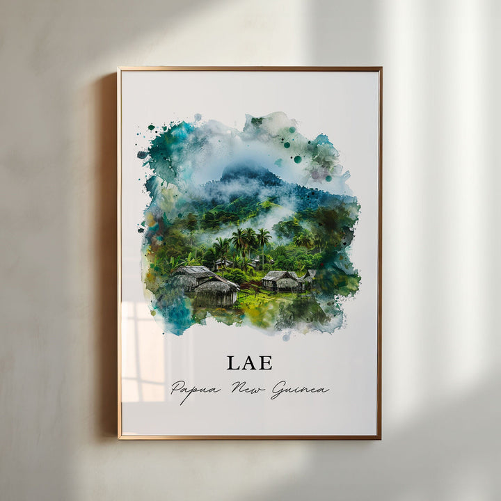 Lae Papua New Guinea Wall Art, Lae Print, Lae Watercolor, Lae Morobe Gift,