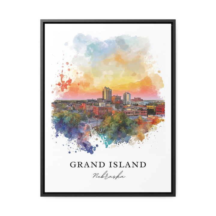 Grand Island NE Art, Grand Island Print, Grand Island Watercolor, Grand Isl Nebraska Gift,