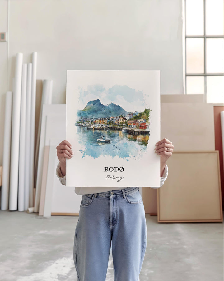 Bodø, Norway – Watercolor Art Print