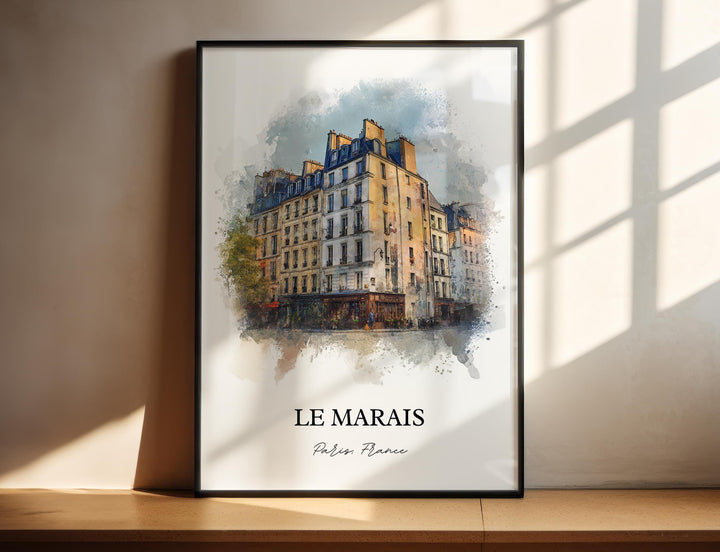 Le Marais, France – Watercolor Art Print