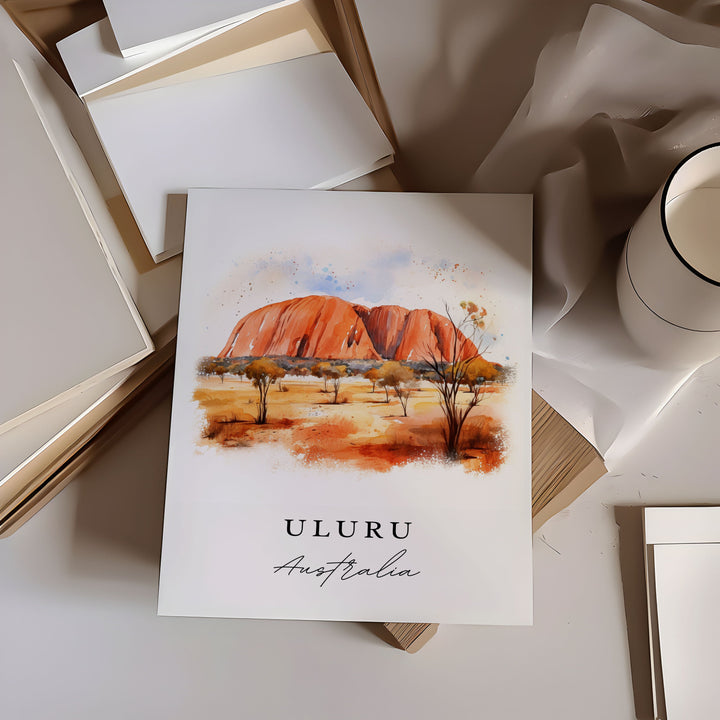 Uluru Australia wall art - Australia, Uluru poster print, Uluru Aus Wedding gift, Birthday present, Custom Text, Perfect Gift