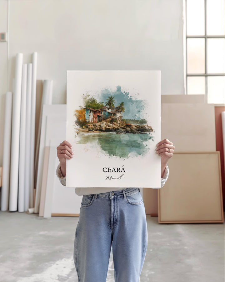 Ceará Wall Art, Ceará Brazil Print, Brazil Watercolor Art, Ceará Brazil Gift, Brazil Travel Print, Travel Poster, Housewarming Gift
