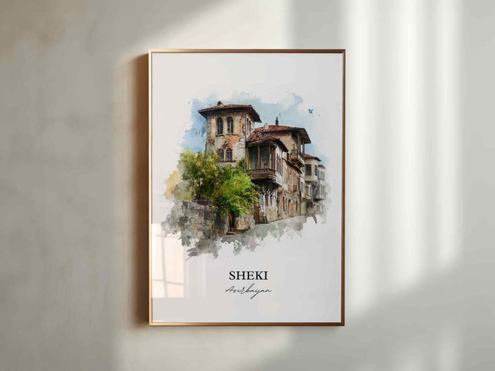 Sheki, Azerbaijan – Watercolor Art Print