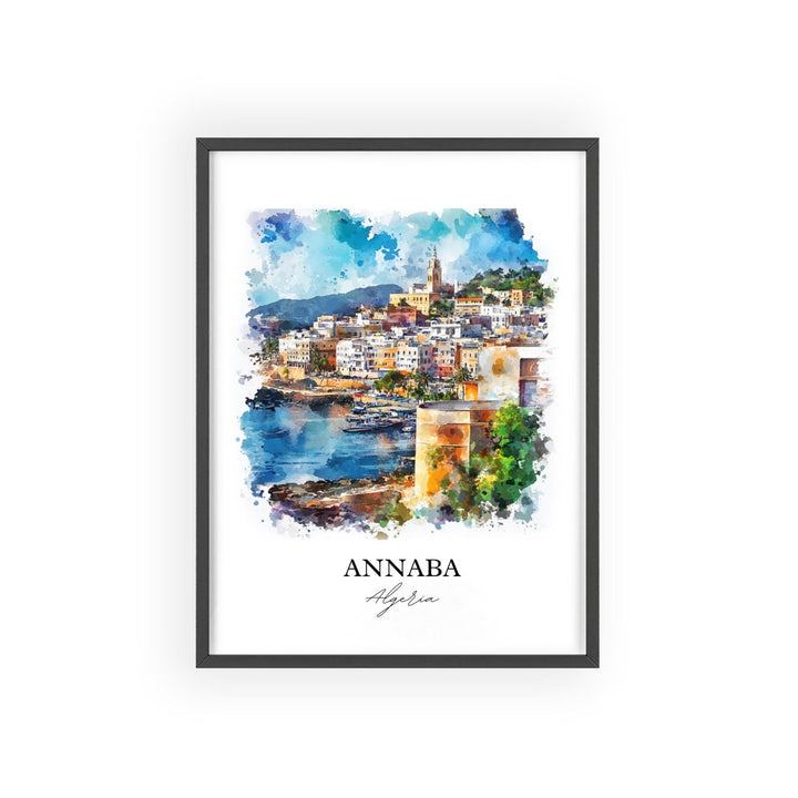 Annaba Algeria Wall Art, Annaba Print, Algeria Watercolor Art, Annaba Algeria Gift, Travel Print, Travel Poster, Housewarming Gift