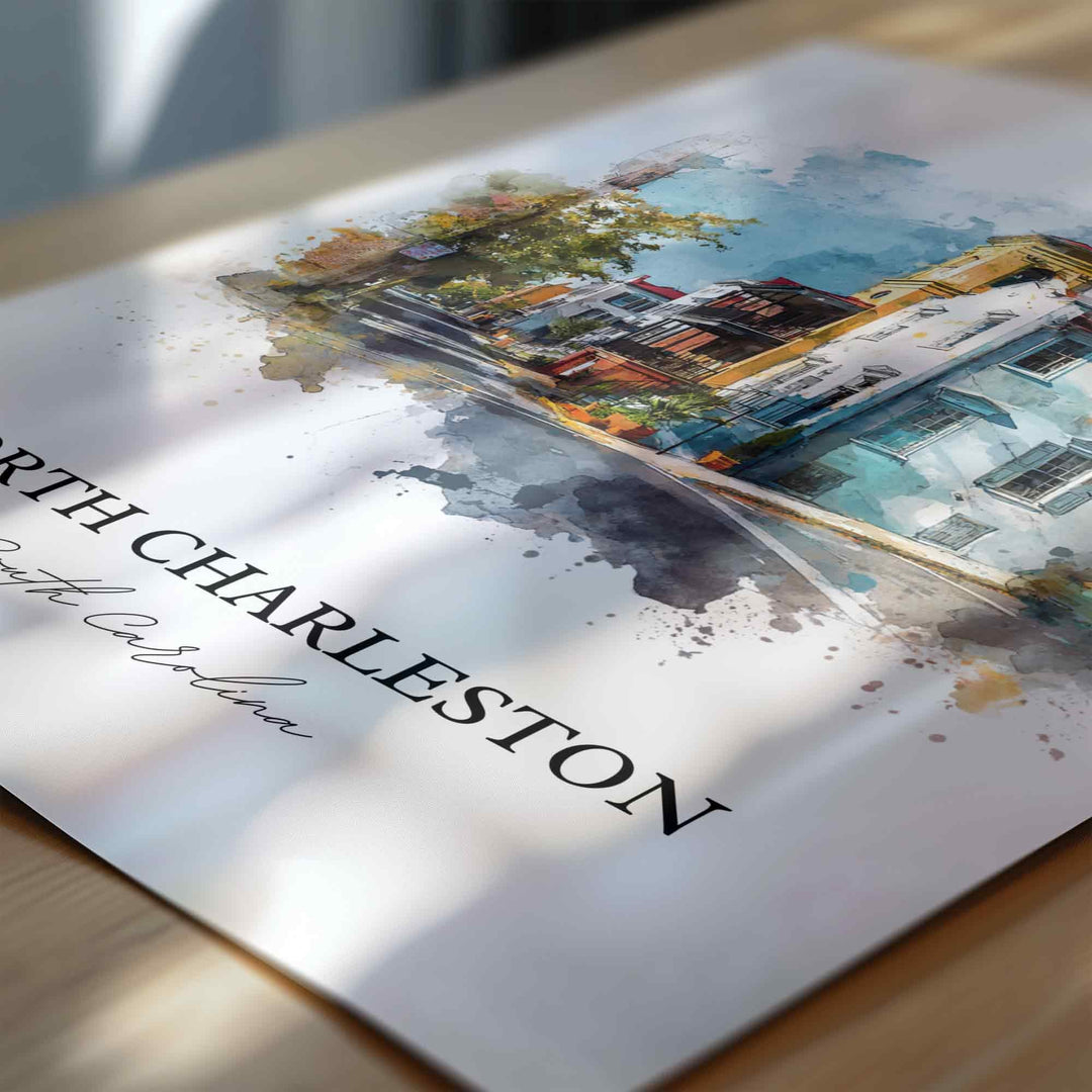 North Charleston, South Carolina – Watercolor Art Print