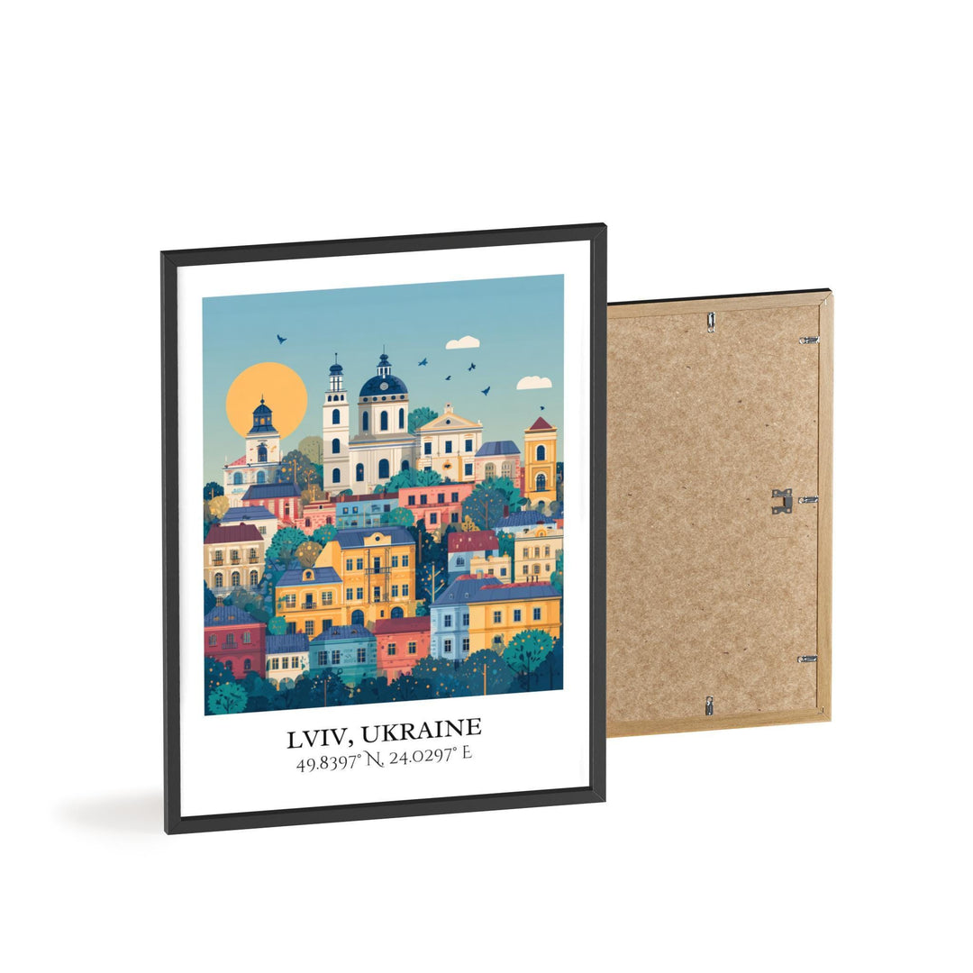 Lviv Ukraine Art, Lviv Retro Travel Art, Lviv Home Decor, Lviv Ukraine Gift, Ukraine Travel Art, Travel Prints, Housewarming Gift