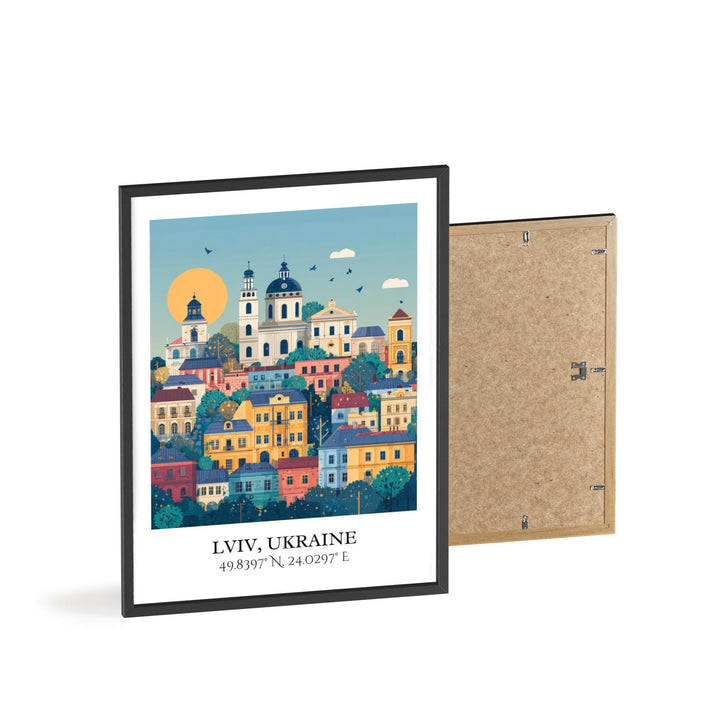 Lviv Ukraine Art, Lviv Retro Travel Art, Lviv Home Decor, Lviv Ukraine Gift, Ukraine Travel Art, Travel Prints, Housewarming Gift
