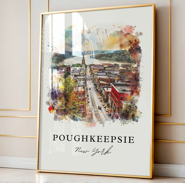 Poughkeepsie NY Wall Art, Dutchess County Print, Dutchess Cty Watercolor, Poughkeepsie Gift, Travel Poster, Housewarming Gift