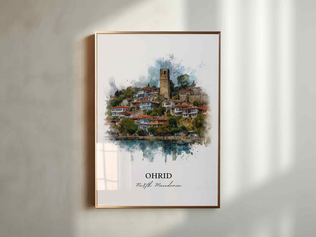 Ohrid, North Macedonia – Watercolor Art Print