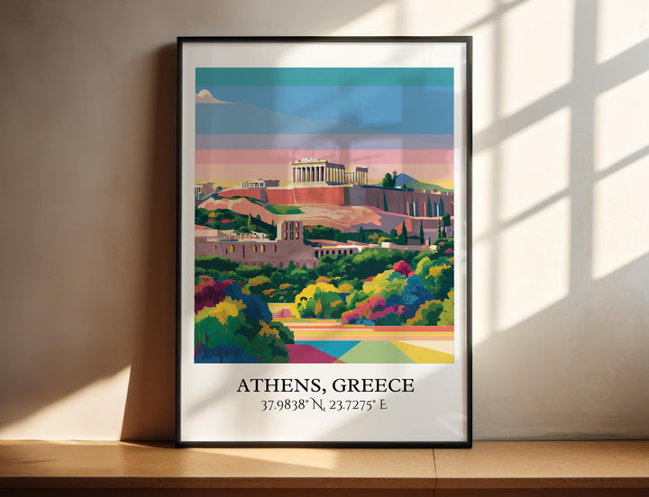 Athens Greece Art, Athens Retro Travel Art, Athens Greece Home Decor, Greece Gift, Greece Travel Art, Travel Prints, Housewarming Gift