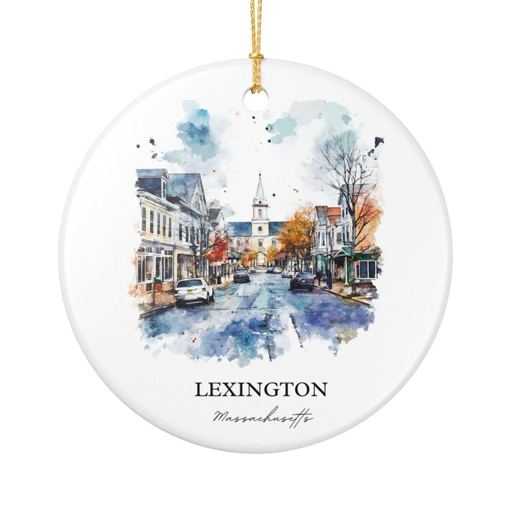 Lexington Massachusetts Ornament: Unique Lexington MA Souvenir, Lexington MA Xmas Decor, and Authentic Lexington MA Gift