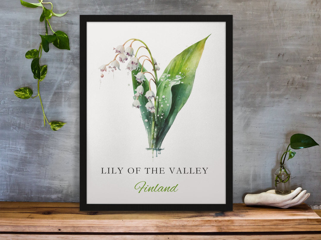 Lily of the Valley Serenity: Beautiful Watercolor Art of Finland's National Flower, Finnish Flower Watercolor Painting