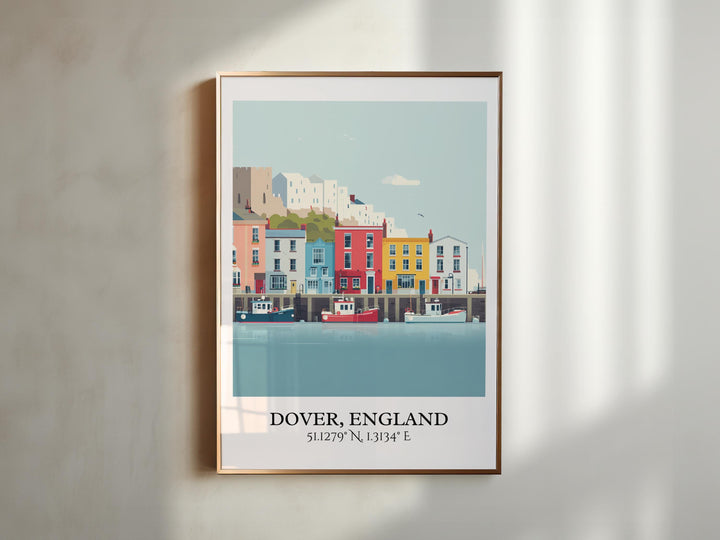 Dover England Art, UK Retro Travel Art, Dover UK Home Decor, Dover England Gift, England Travel Art, Travel Prints, Housewarming Gift