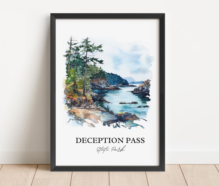 Deception Pass Wall Art, Whidbey Island Print, Washington Artwork, Deception Pass Park Gift, Travel Print, Travel Poster, Housewarming Gift