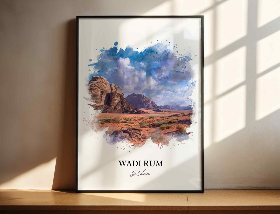 Wadi Rum, Jordan – Watercolor Art Print