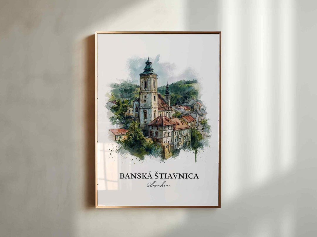 Banská Štiavnica, Slovakia – Watercolor Art Print