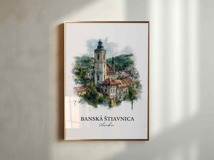 Banská Štiavnica, Slovakia – Watercolor Art Print