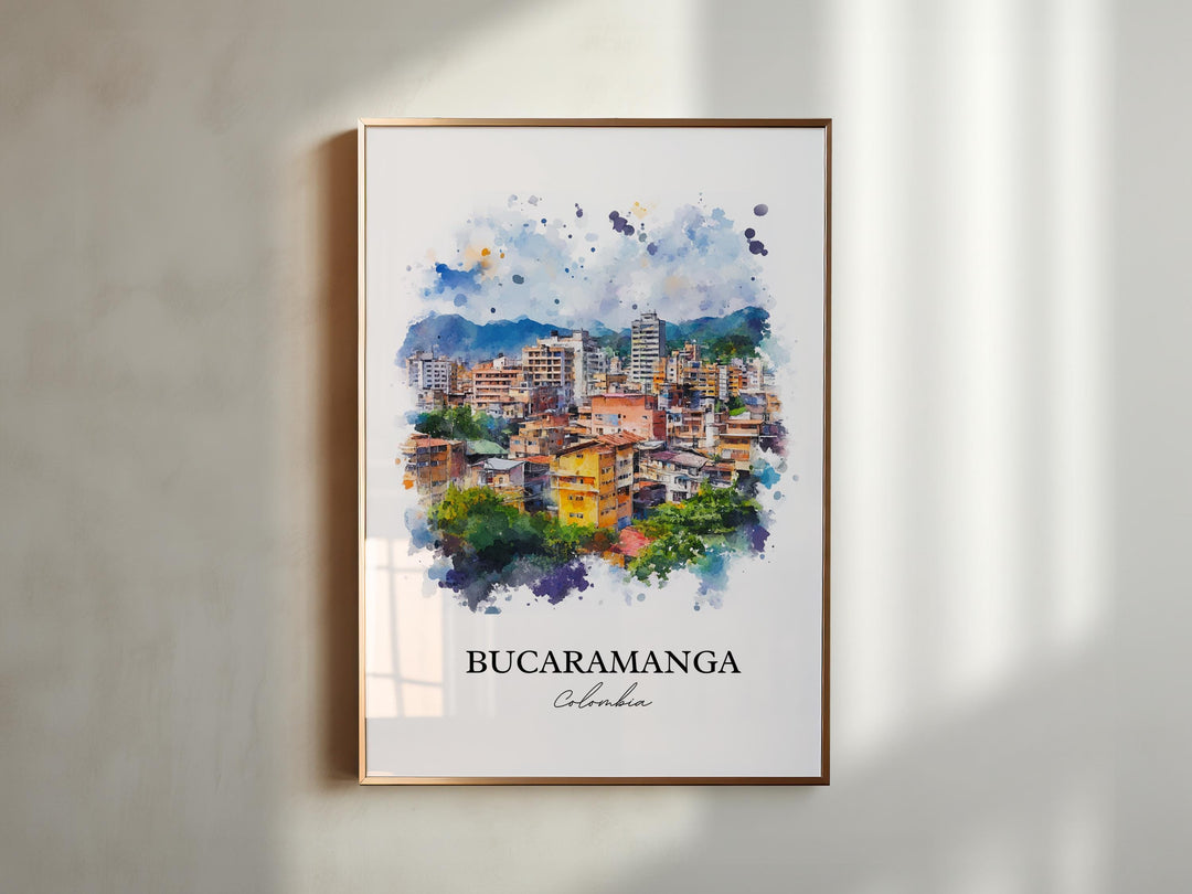 Bucaramanga Wall Art, Santander Print, Colombia Watercolor Art, Bucaramanga Gift, Travel Print, Travel Poster, Housewarming Gift