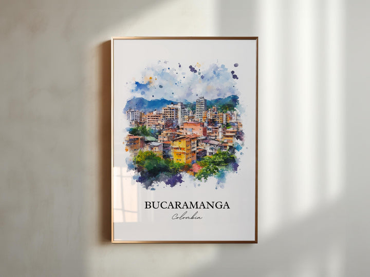 Bucaramanga Wall Art, Santander Print, Colombia Watercolor Art, Bucaramanga Gift, Travel Print, Travel Poster, Housewarming Gift