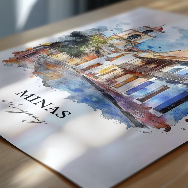 Minas Uruguay Wall Art, Lavalleja Print, Uruguay Watercolor Art, Minas Uruguay Gift, Travel Print, Travel Poster, Housewarming Gift