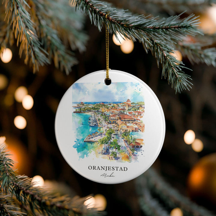 Oranjestad Ornament: Unique Oranjestad Aruba Souvenir, Aruba Xmas Decor, and Authentic Aruba Gift