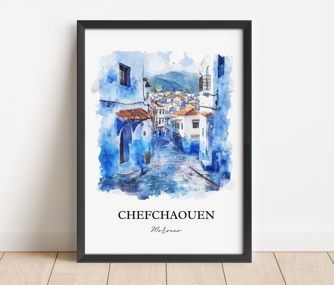 Chefchaouen, Morocco – Watercolor Art Print