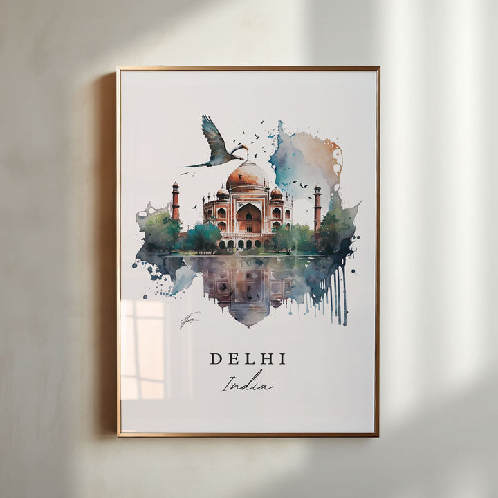 Delhi India wall art - India, Delhi poster, Delhi Wedding gift, Delhi Birthday present, Custom Text, Personalised Gift