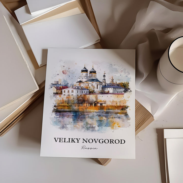 Veliky Novgorod, Russia – Watercolor Art Print
