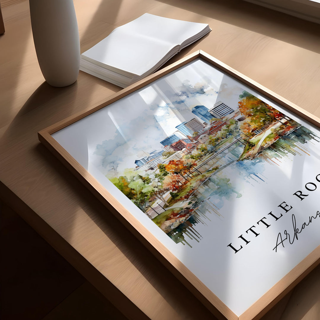 Little Rock AR wall art - Arkansas, Little Rock poster, Little Rock cityscape Wedding gift, Birthday present, Custom Text, Personalized Gift