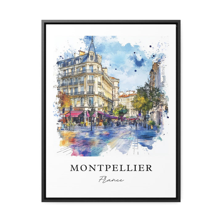 Montpellier France Wall Art, Montpellier Print, Montpellier Watercolor Art, Hérault Gift,