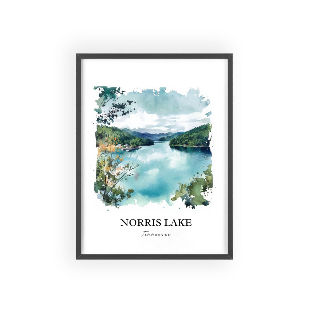 Norris Lake, Tennessee, USA – Watercolor Art Print
