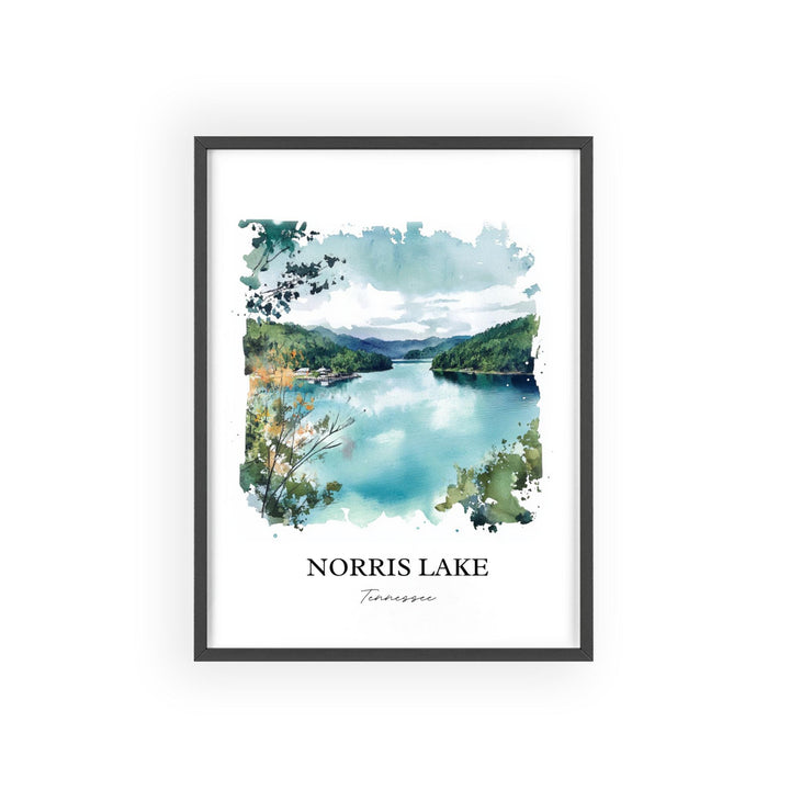 Norris Lake, Tennessee, USA – Watercolor Art Print