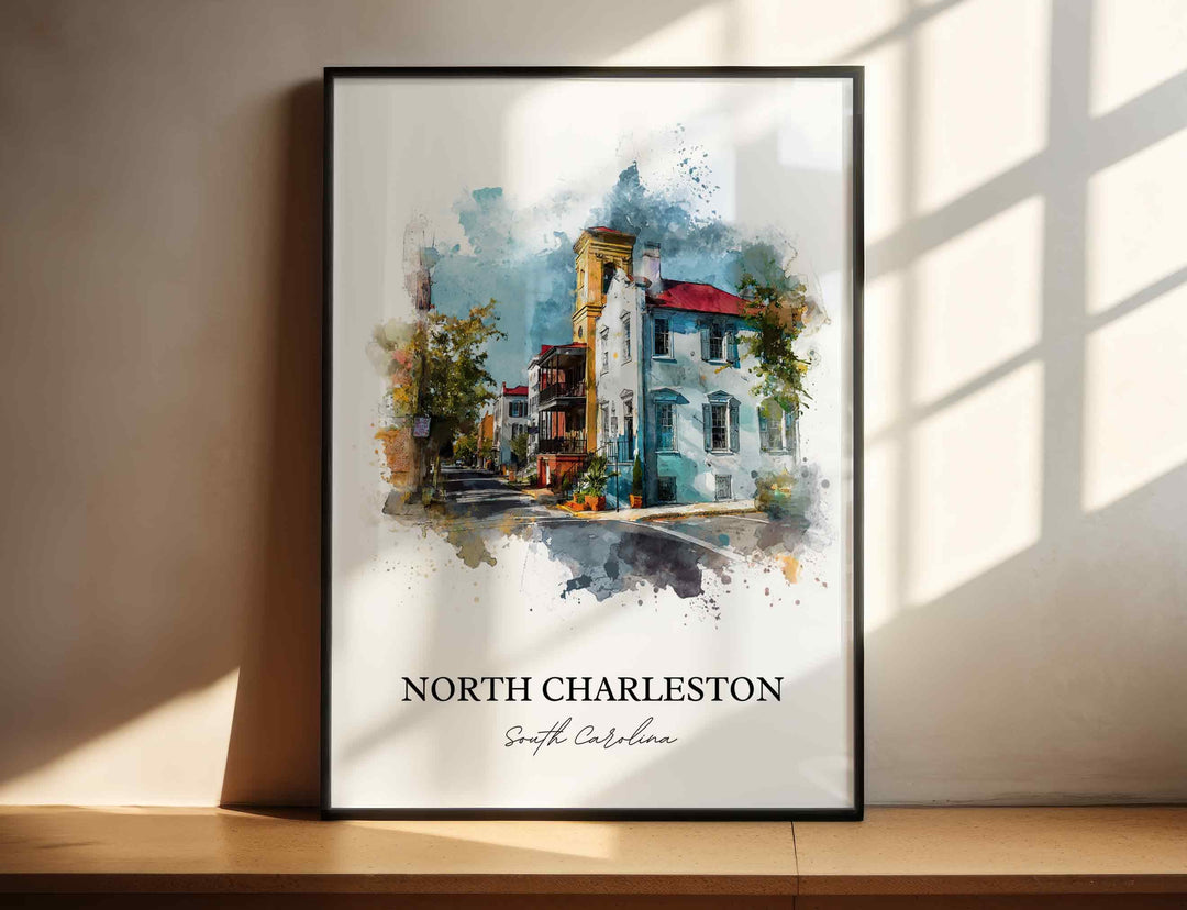 North Charleston, South Carolina – Watercolor Art Print