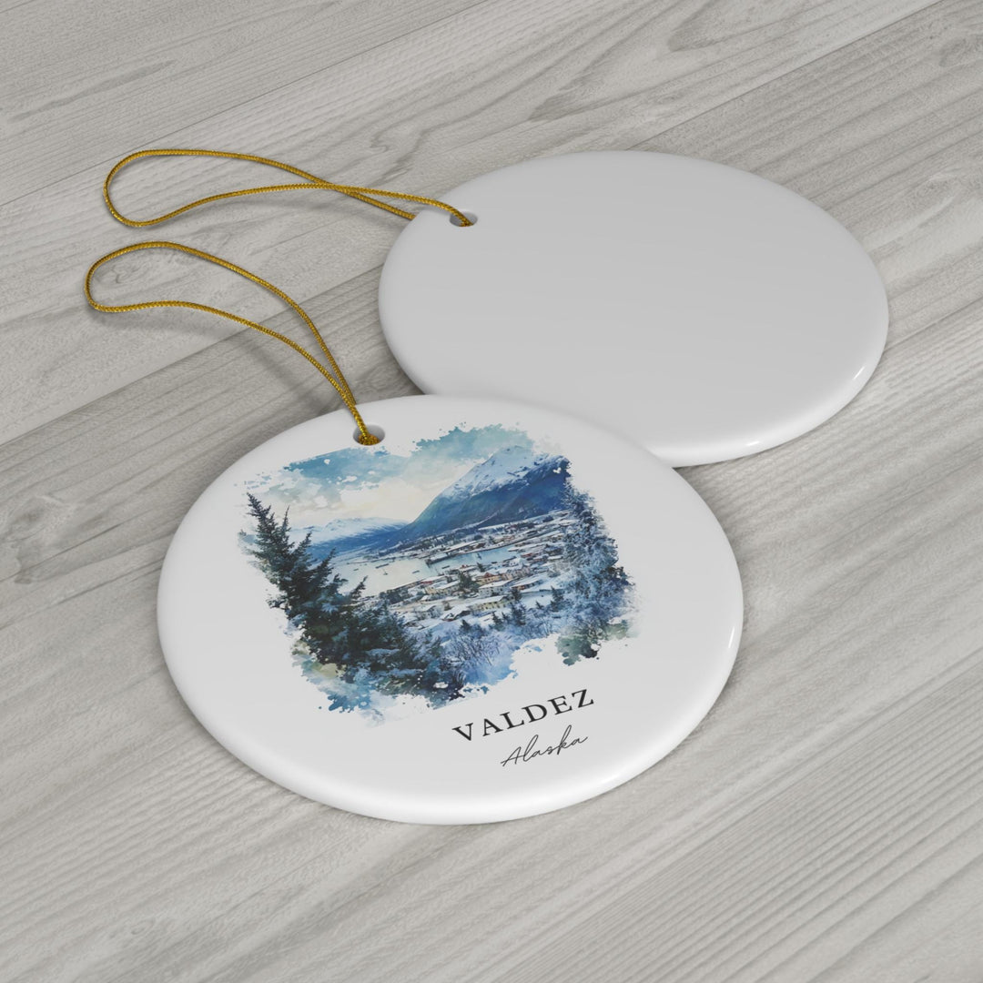 Valdez Alaska Ornament: Unique Valdez AK Souvenir, Valdez Alaska Xmas Decor, and Authentic Anchorage Alaska Christmas Gift