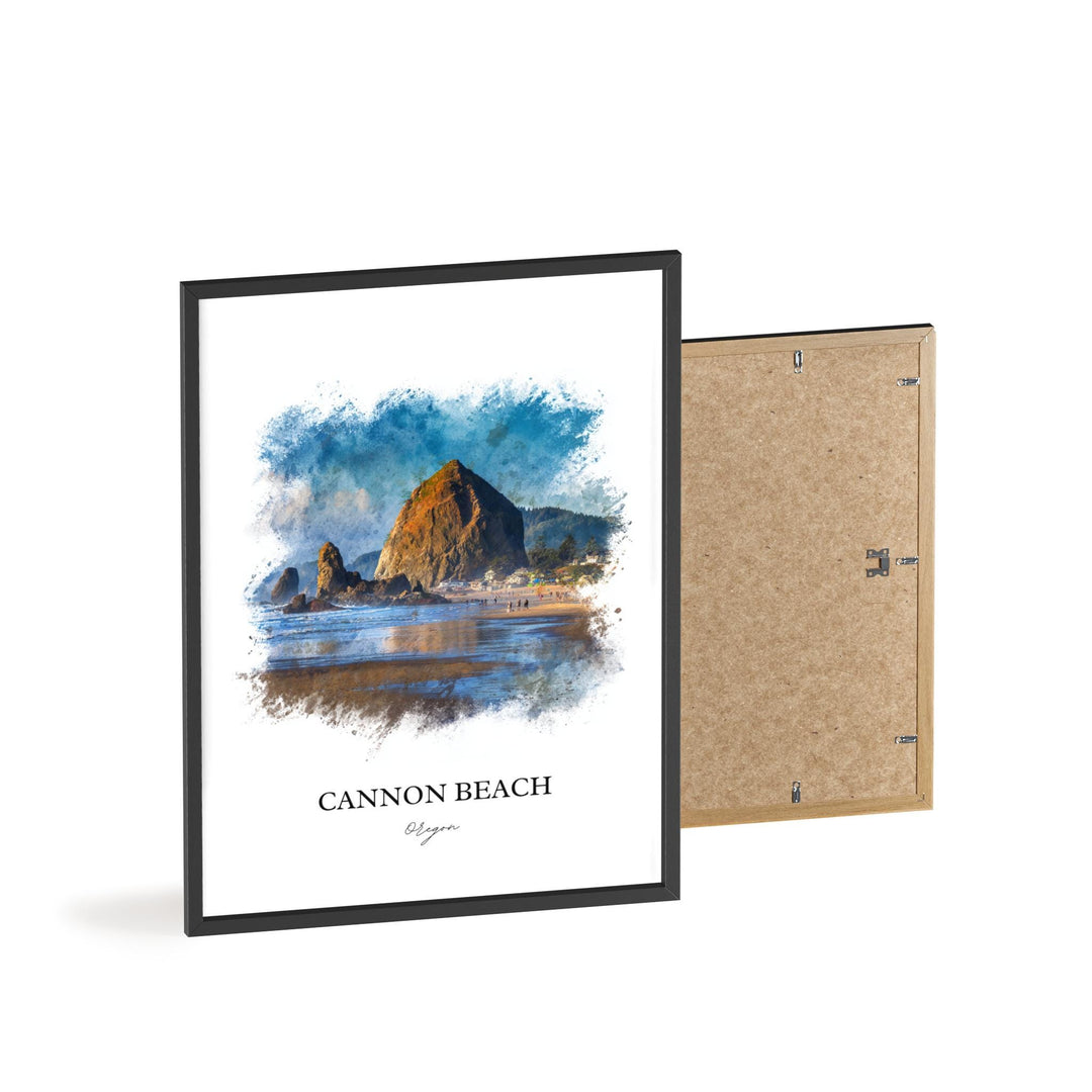 Cannon Beach, Oregon – Watercolor Art Print