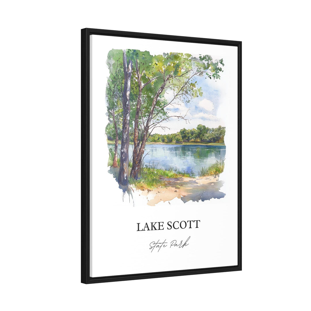 Lake Scott Wall Art, Scott City Print, Kansas Watercolor Art, Lake Scott Kansas Gift, Travel Print, Travel Poster, Housewarming Gift