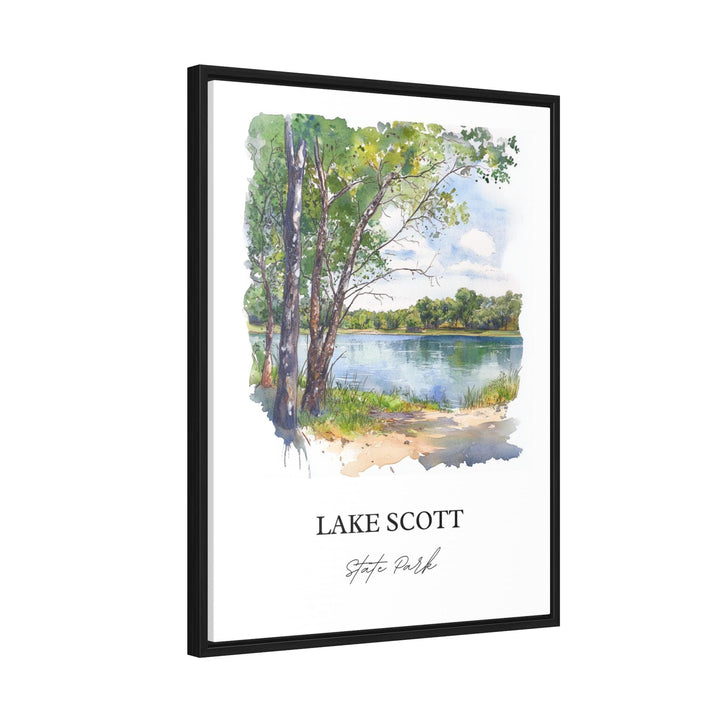Lake Scott Wall Art, Scott City Print, Kansas Watercolor Art, Lake Scott Kansas Gift, Travel Print, Travel Poster, Housewarming Gift