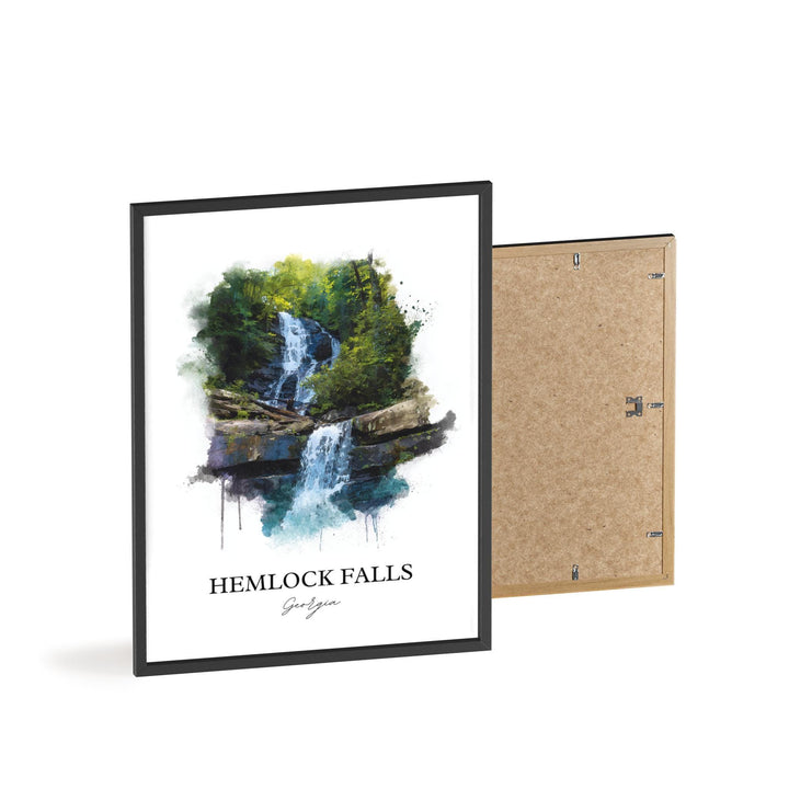 Hemlock Falls Wall Art, Hemlock Falls Print, Georgia Watercolor Art, Hemlock Falls GA Gift, Travel Print, Travel Poster, Housewarming Gift