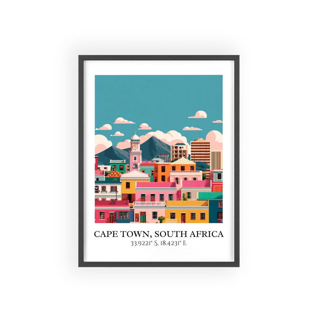 Cape Town Art, Cape Town Retro Travel Art, Cape Town Home Decor, Cape Town Gift, South Africa Travel Art, Travel Prints, Housewarming Gift
