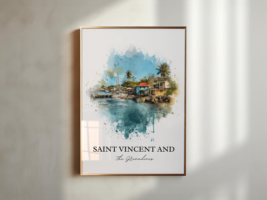 Saint Vincent and the Grenadines Art, Caribbean Print, Saint Vincent Art, Saint Vincent Gift, Travel Print, Travel Poster, Housewarming Gift