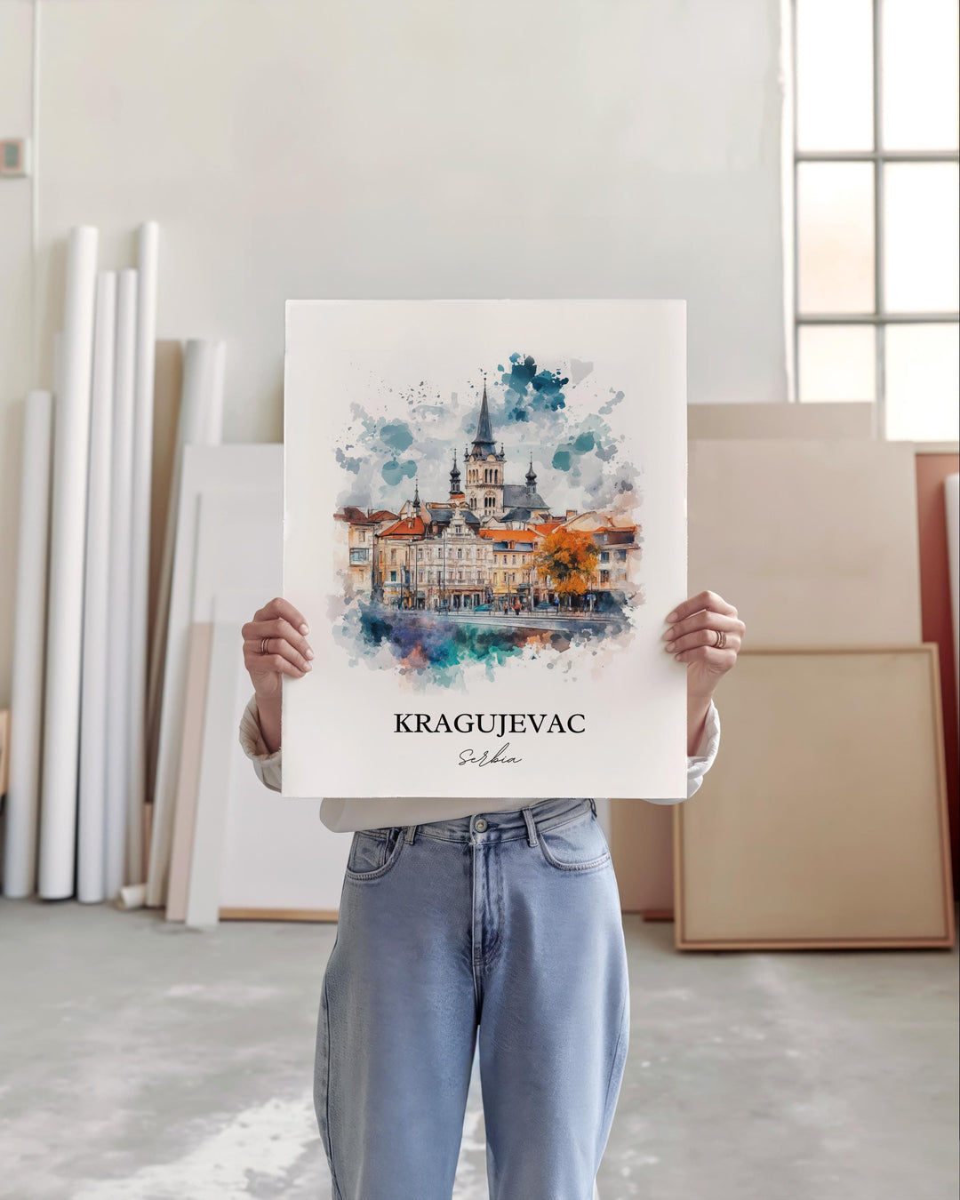 Kragujevac Wall Art, Sumadija District Print, Serbia Watercolor Art, Kragujevac Gift, Travel Print, Travel Poster, Housewarming Gift