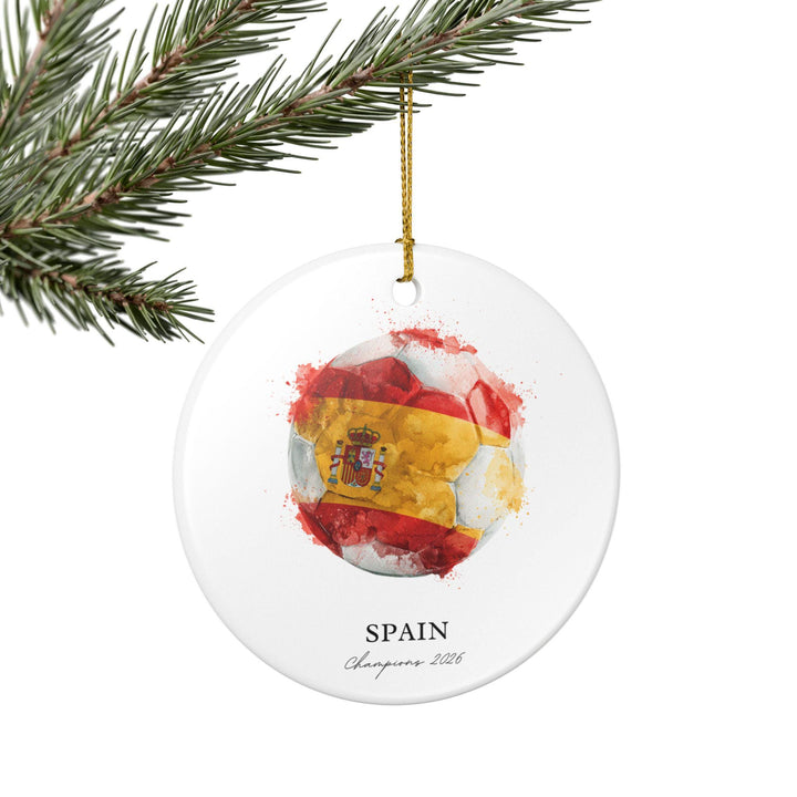 Spain Soccer Ornament 2026 | Champions Football Fan Keepsake, Spain Christmas Ornament