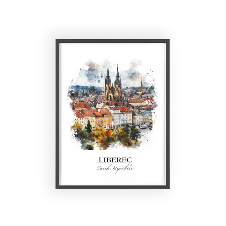 Liberec Wall Art, Liberec Czechia Print, Czech Republic Watercolor Art, Liberec Gift, Travel Print, Travel Poster, Housewarming Gift