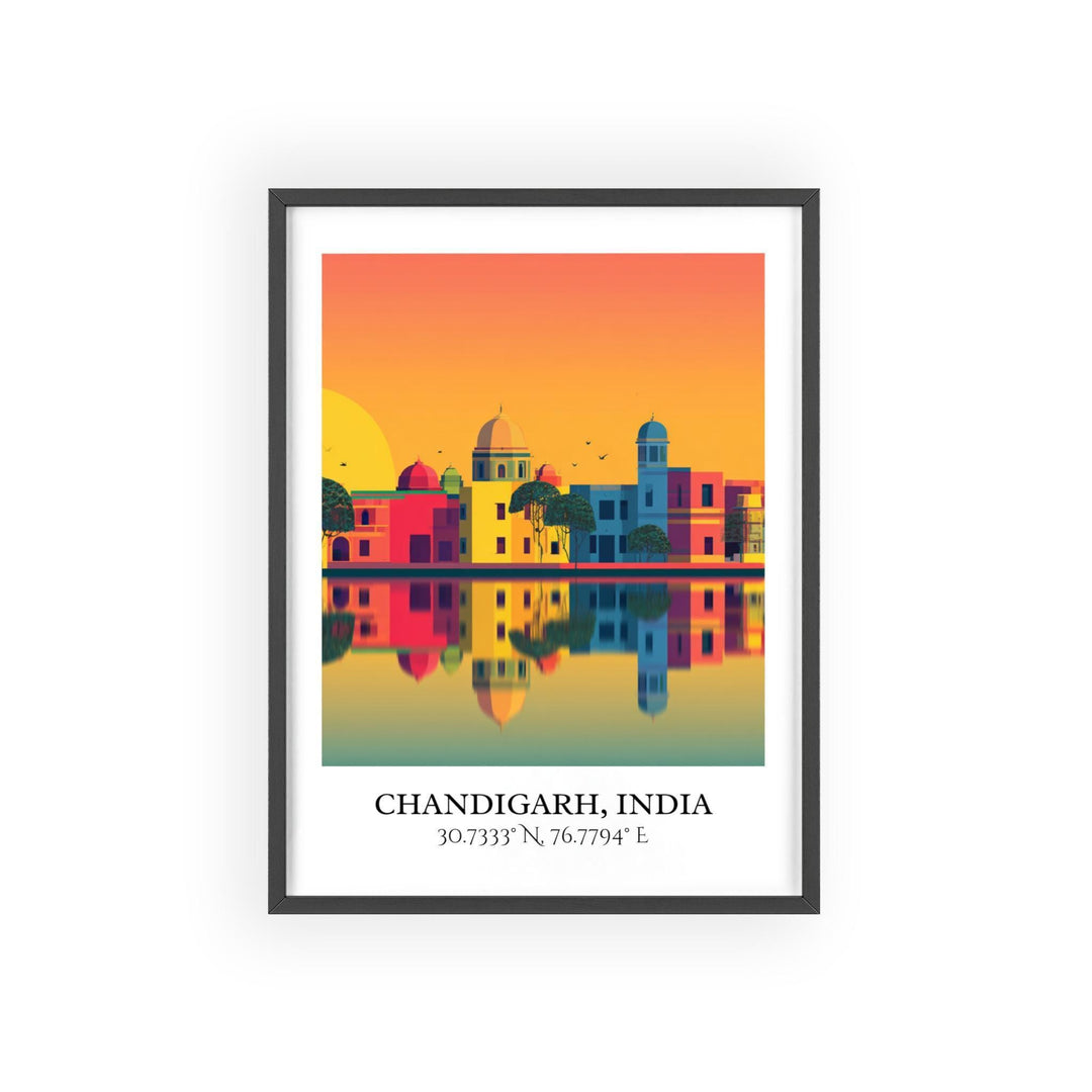Chandigarh Art, Chandigarh Retro Travel Art, Chandigarh Home Decor, Chandigarh Gift, India Travel Art, Travel Prints, Housewarming Gift